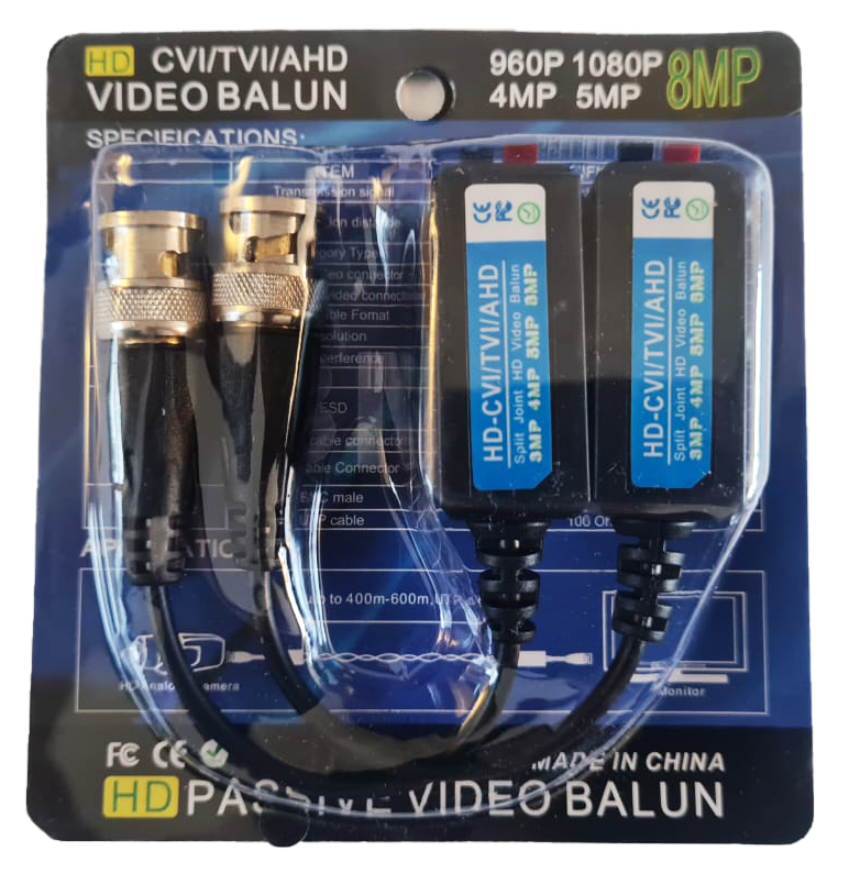 VIDEO BALUN PASIVO 8MPX, HASTA 40MTS